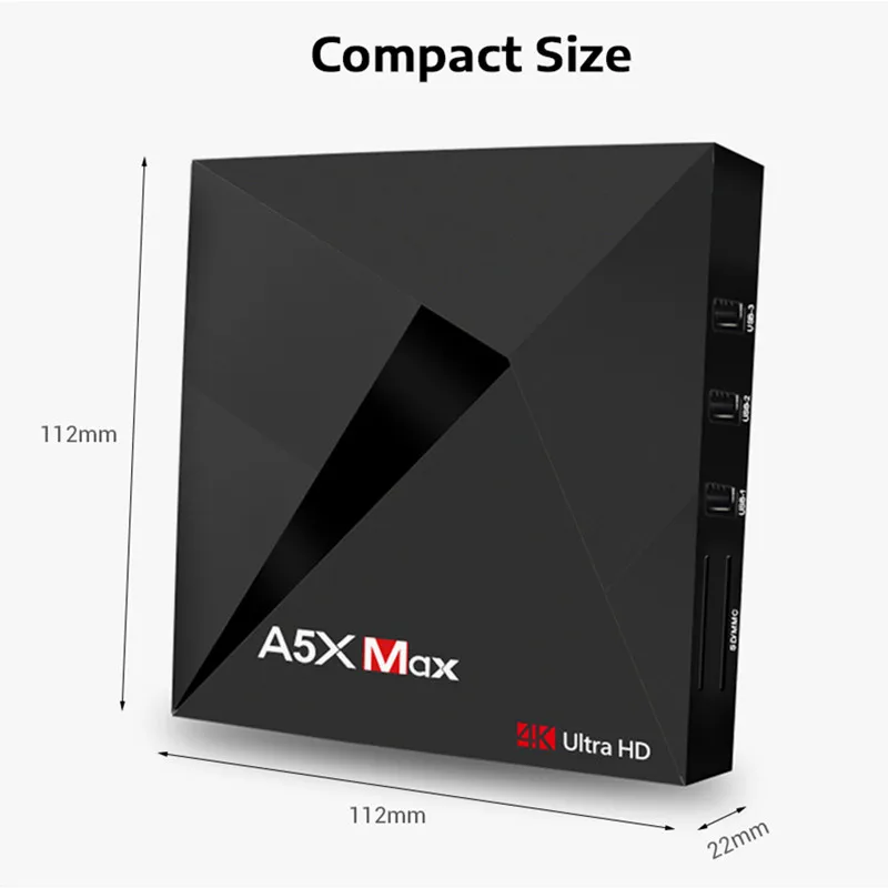 A5X MAX Android 9.0 Smart TV Box RK3328 4GB RAM 32GB ROM 2.4G WIFI 4K HD Bluetooth 4.0 Set Top 1.5GHz Quad Core | Электроника