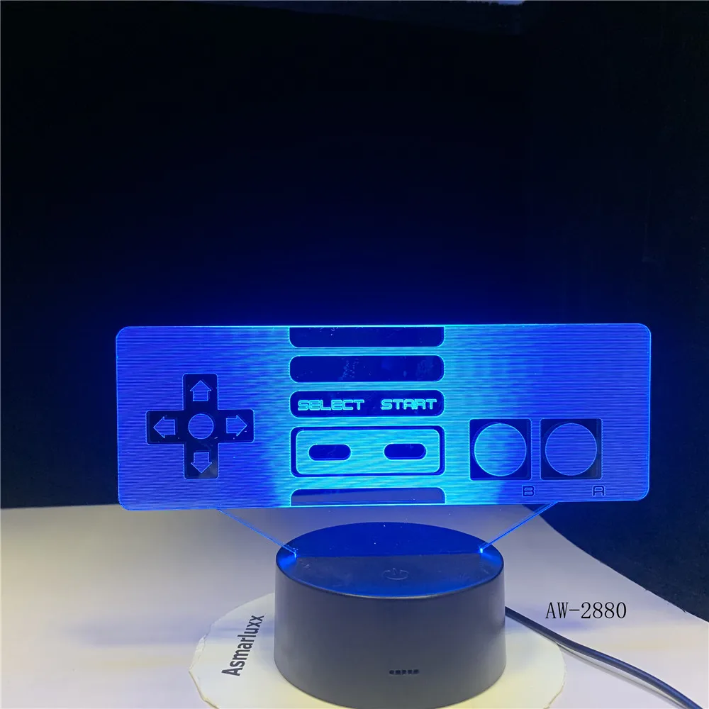 

3D Led USB Game Switch Figure Table Lamp 7 Colors Visual Light Fixture Creative Kids Gifts Bedroom Decor NightLight AW-2880