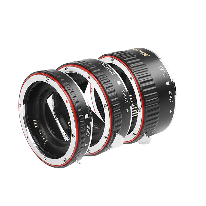 Съемка алюминиевый Af Автофокус Макро Удлинитель Набор для Canon Eos Ef S объектив Dslr