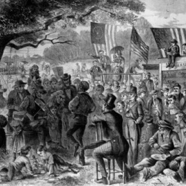 4 июля в стране Чарльз г. Буш литограф 1867 постер печать (24x36) | Дом и сад