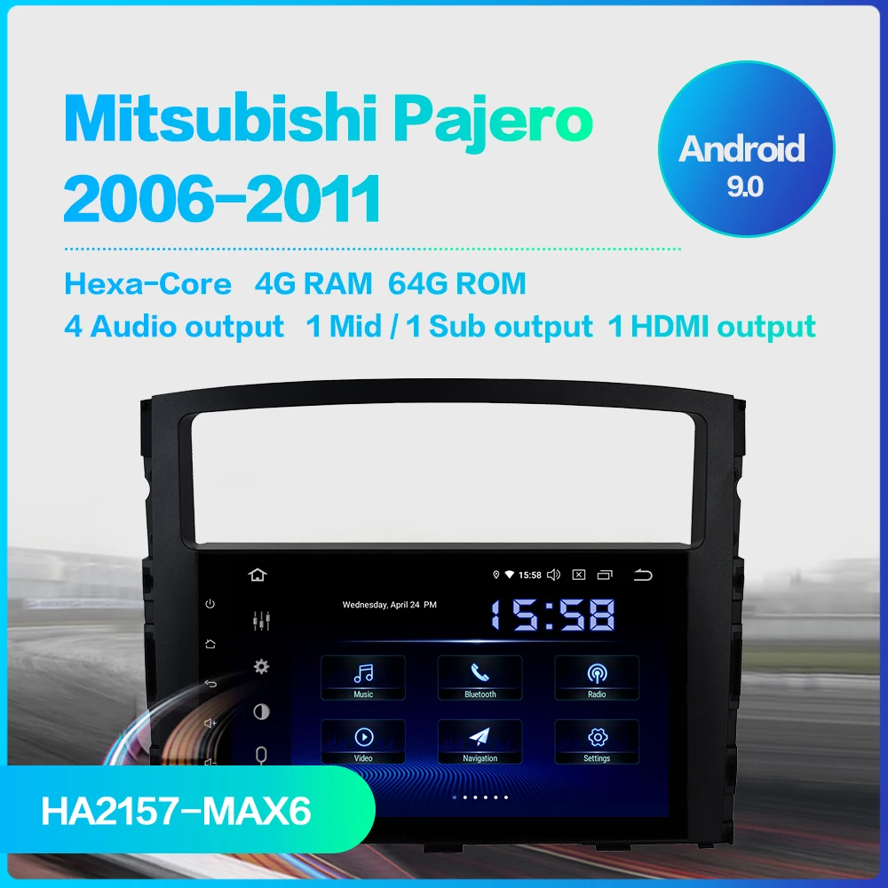 Dasaita 9 &quotIPS Автомобильный мультимедийный плеер Android 0 для Mitsubishi Pajero V97 V93 2006 2007 2008 2009