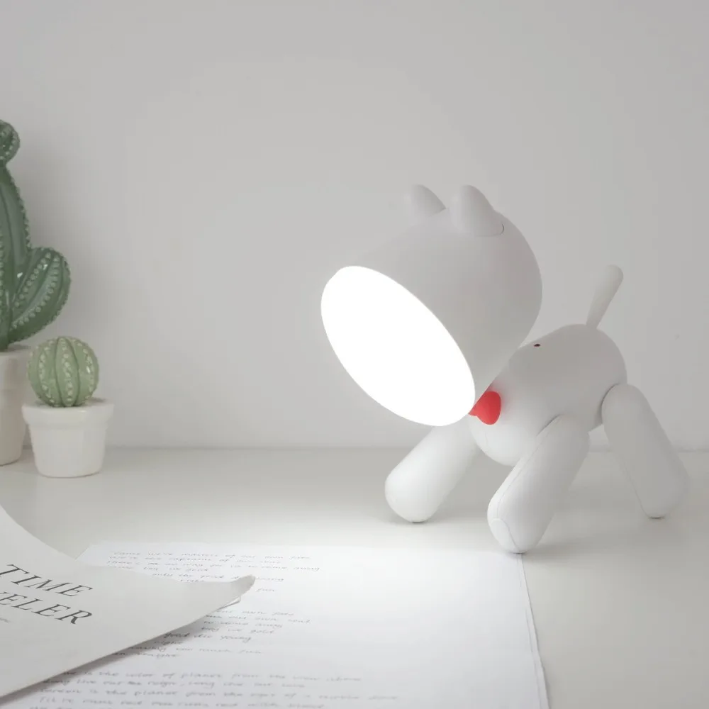 Rotatable Puppy Eyeshield Desk Lamp USB Charging Lovely Table With Two Dimming Novel Baby Sleep Night Light Book Gift | Освещение