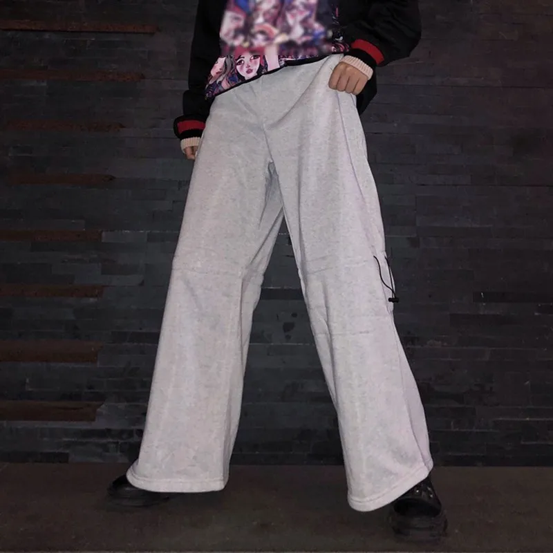 VGH Autumn Winter Women Pant High Waist Loose Pockets Harajuku Sports Trousers Flare Pants 2019 Fashion Korean New | Женская одежда