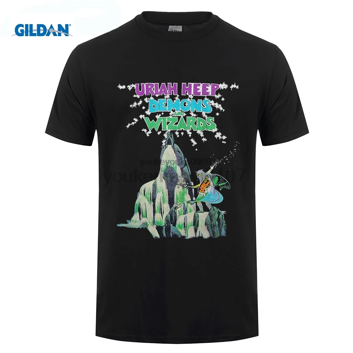 GILDAN смешные мужские футболки летняя футболка Uriah Heep демоны и темно синие О