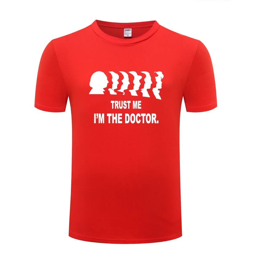 Мужская футболка с круглым вырезом Im The Doctor Who Повседневная хлопковая коротким