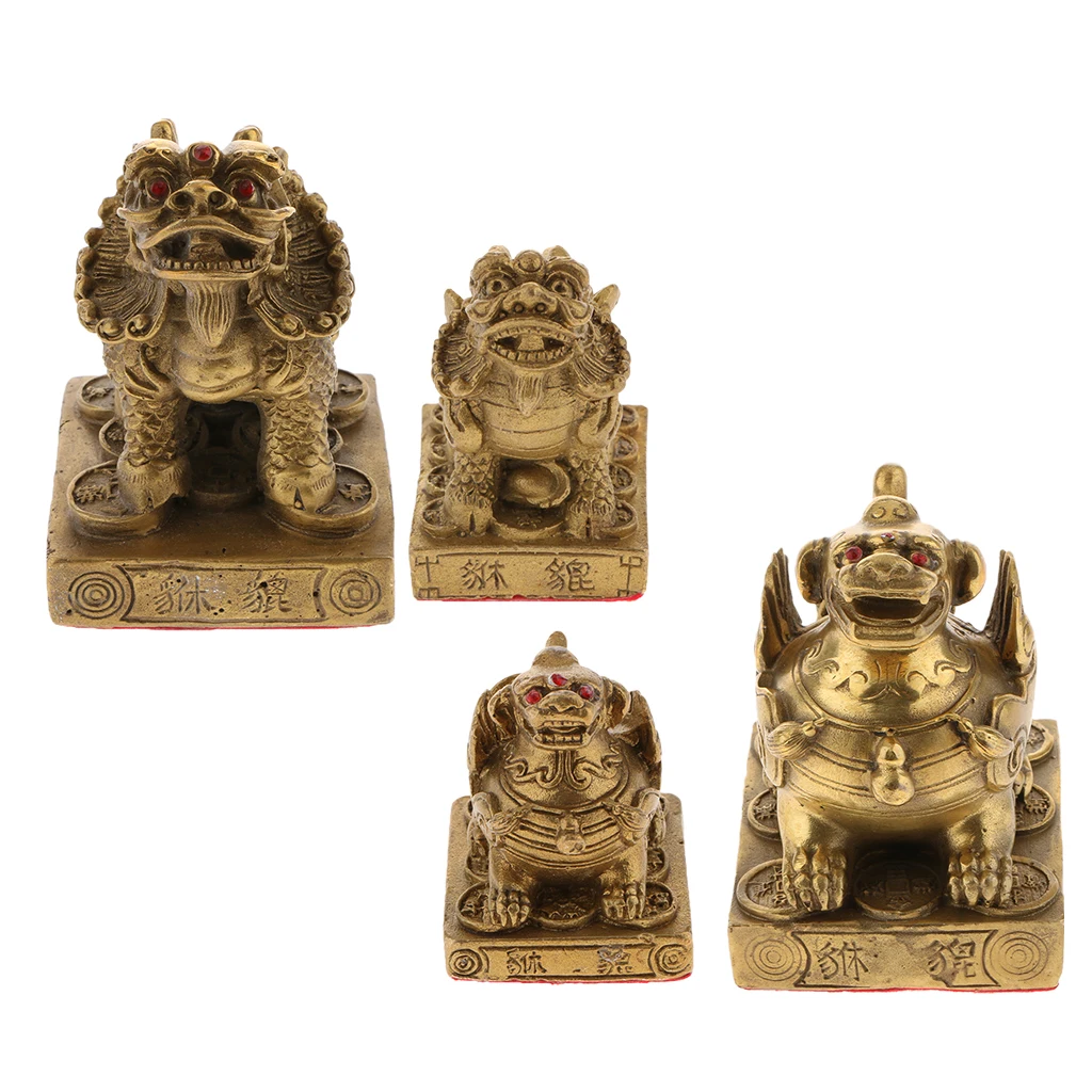 

Lucky PI XIU Brave Troops Copper Statue Home Office Decoration Feng shui Collectible Decorative Handicrafts