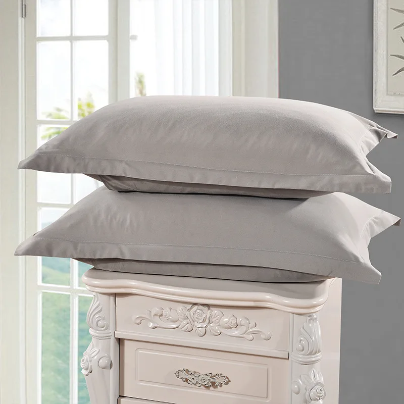 

1 Piece Pure Grey Color Pillowcase Brief Style 100% Polyester Pillow Case For Bedroom Solid Color Pillow Cases 48cm*74cm 50