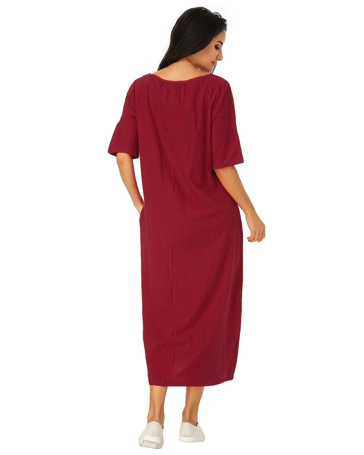 Женское Повседневное платье-трапеция элегантное свободное однотонное платье до