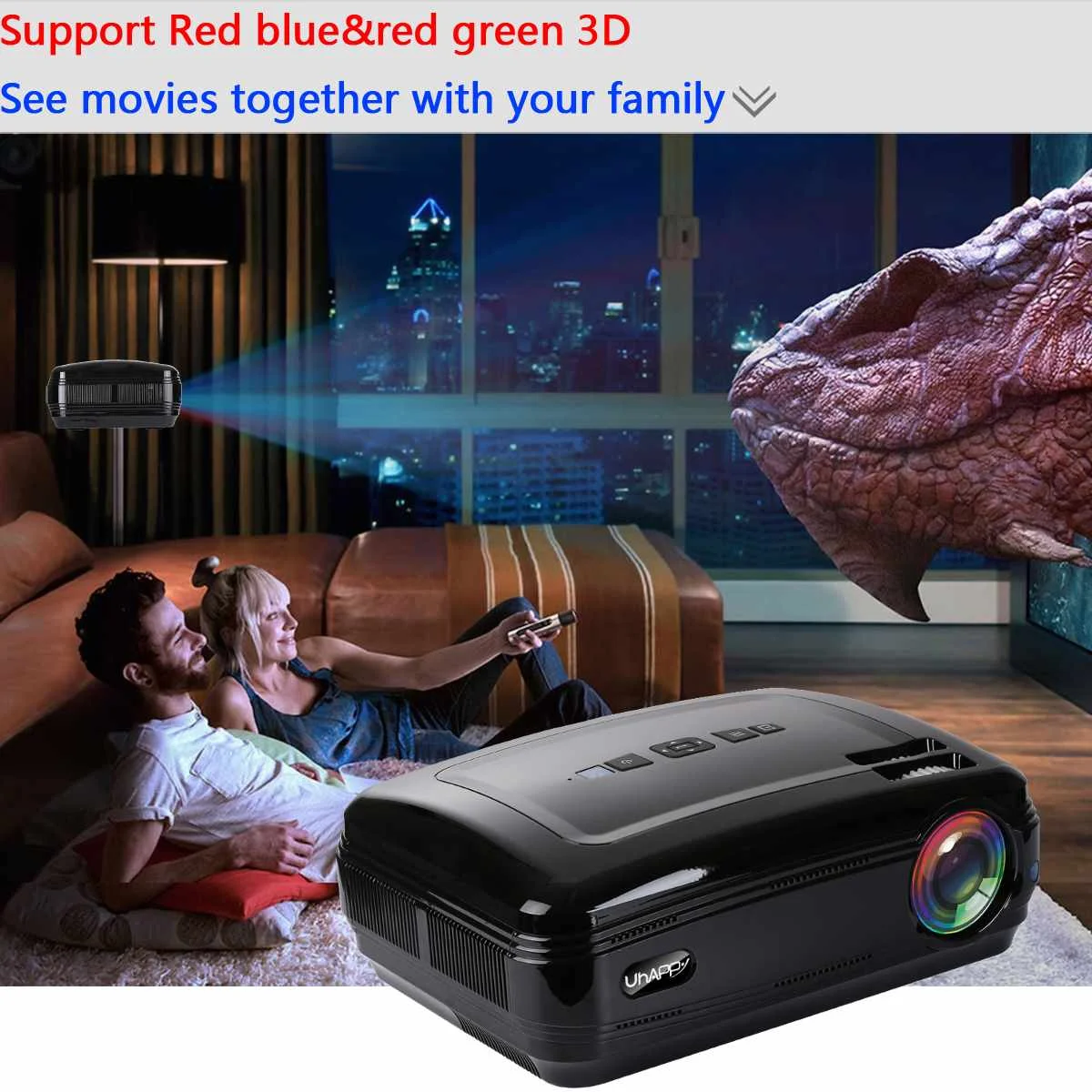 10000 люмен HD 1080P lcd проектор 3D домашний кинотеатр Мультимедиа USB/VGA