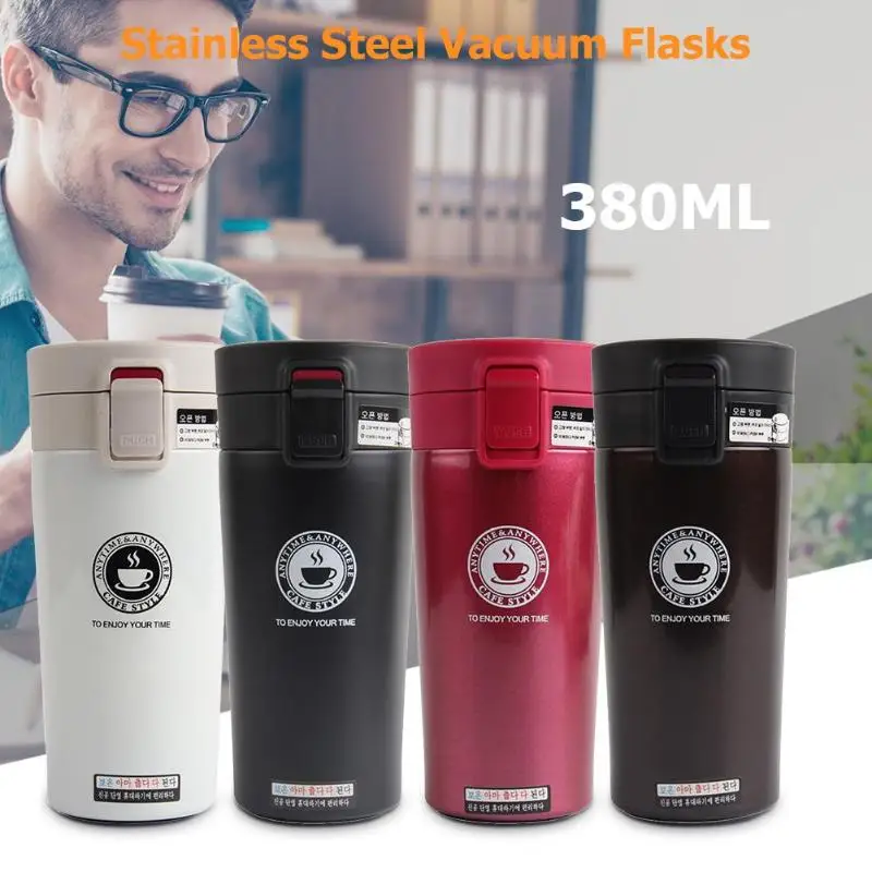 

380ml Creative Double Layers Thermos cup Stainless Steel Thermo Cup Coffee Tea Travel Thermal Mug Bottle Vacuum Flasks Drinkware