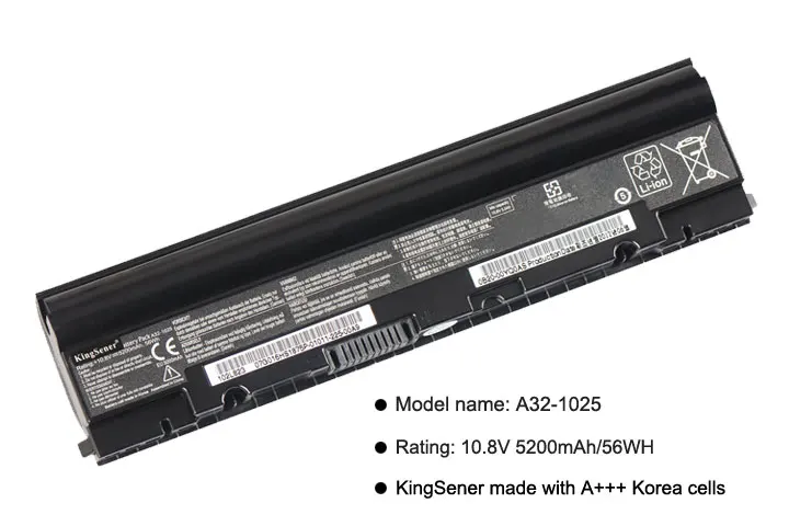 Мобильный телефон KingSener Korea A32 1025 A31 Eee PC 1225 1025C 1025CE 1225B 1225C 10 8 V 5200mAh|laptop battery|battery for