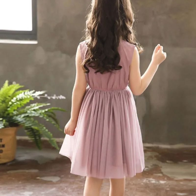 Mesh Patchwork Dress For Toddler Girl 2019 Summer Pink Blue Tulle Baby Kids Dresses Girls Fashion Cute Little Children Clothing | Детская