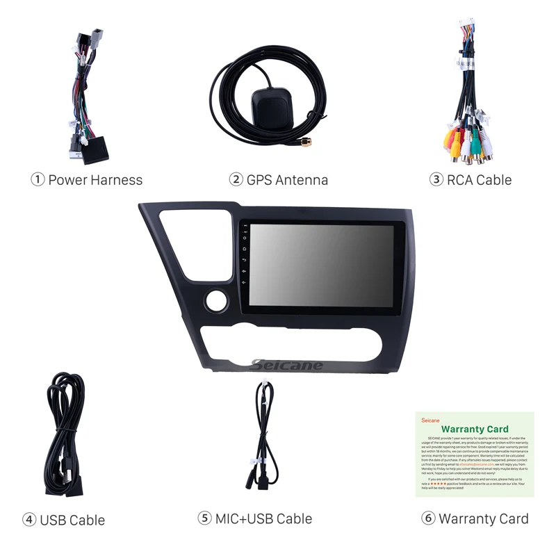 Seicane 9 &quotAndroid 8 1/8 0 1Din Автомагнитола для 2014 2015 2016 2017 Honda Civic сенсорный экран gps Navi