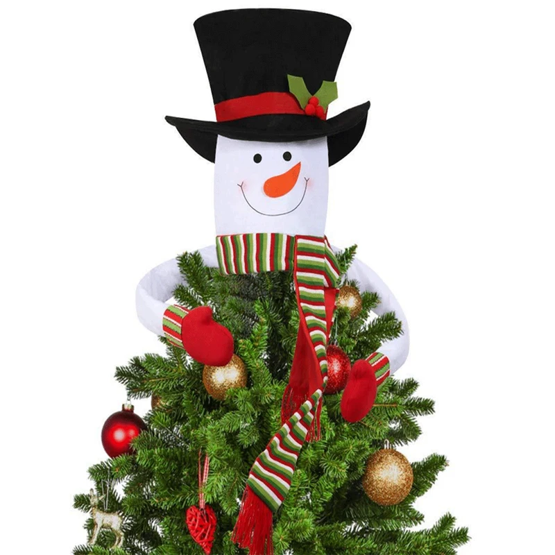 Снеговик Рождественская елка Hugger верхушка дерева с рукой украшение для