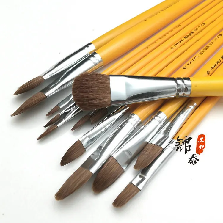 

3pcs Oil Painting Acrylic Paints Used Brushes Paint Brush Set Weasel Hair Brush Art Supplies School Stationery Wholesale