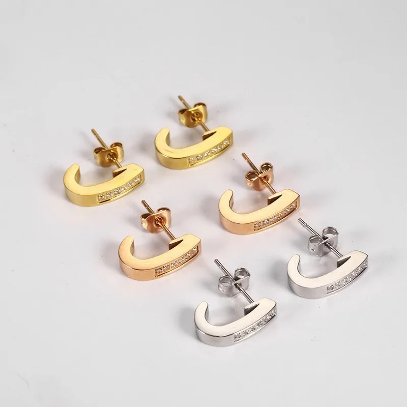 RIR Французские ювелирные изделия для рыбалки с серебряной надписью J Shaped CZ камень
