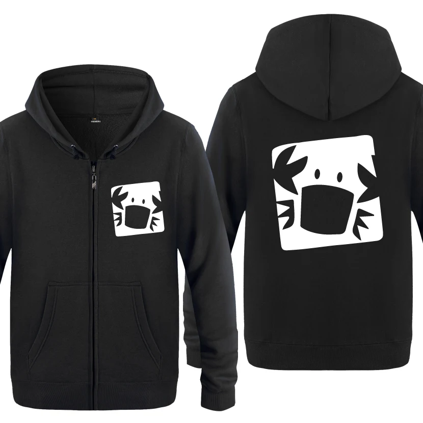 

Crab Cute Anime Cartoon Hoodies Men 2018 Men's Fleece Zipper Cardigans Hooded Sweatshirts
