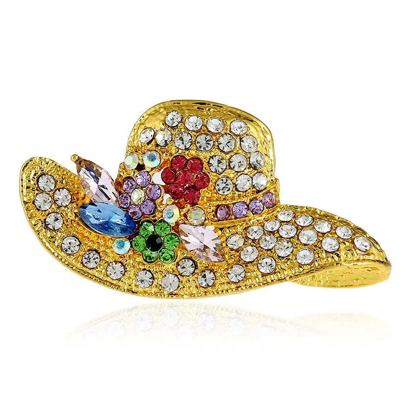 Banquet Full Dress Hat Collar Brooch Fashion Gold Silver Colours Rhinestone Brooches For Women Pins Accessories Gift | Украшения и