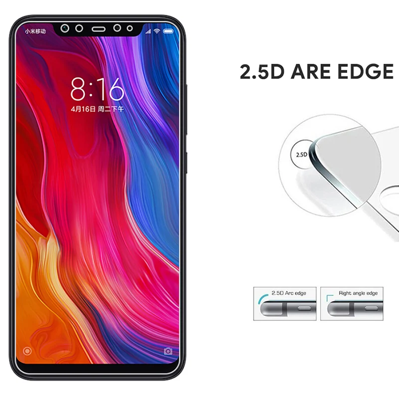 

2PCS For xiaomi Mi 8 lite Redmi Note 7 6 Pro S2 Tempered Glass 9H HD Screen Protector For Xiaomi 8 Pro Mi8 Play A2 Max 3 Film