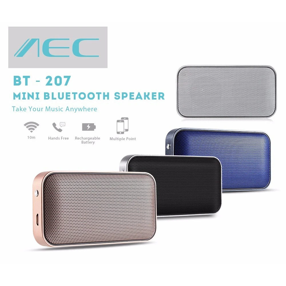 AEC BT207 Портативная Беспроводная Карманная bluetooth колонка мини металлическая