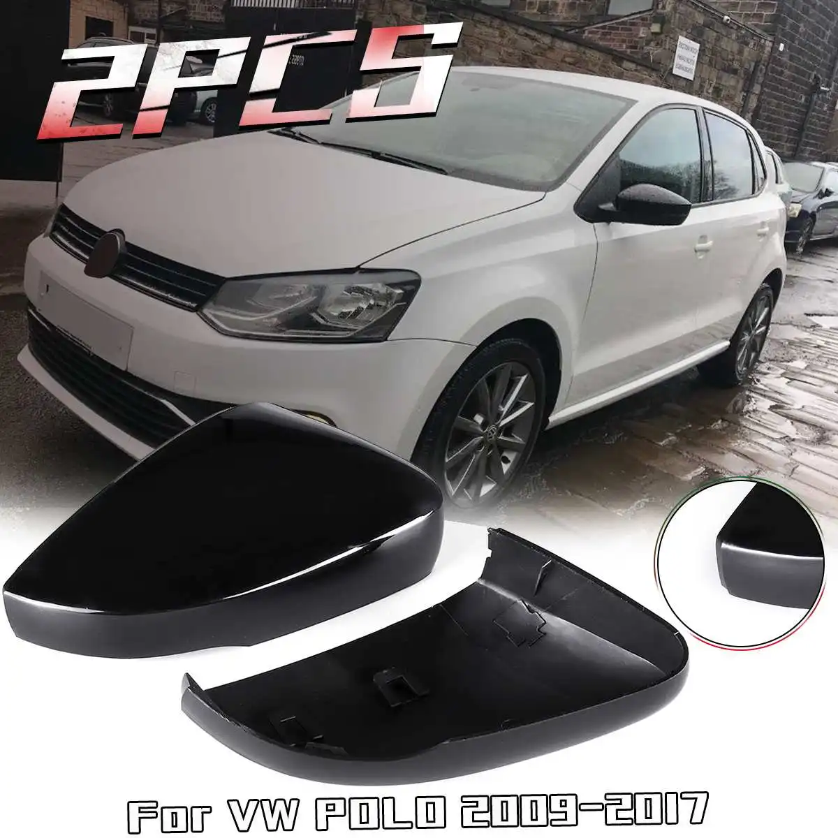 1 пара левый/правый для Volkswagen VW Polo 2009 2017 боковая дверь крыло зеркальные крышки