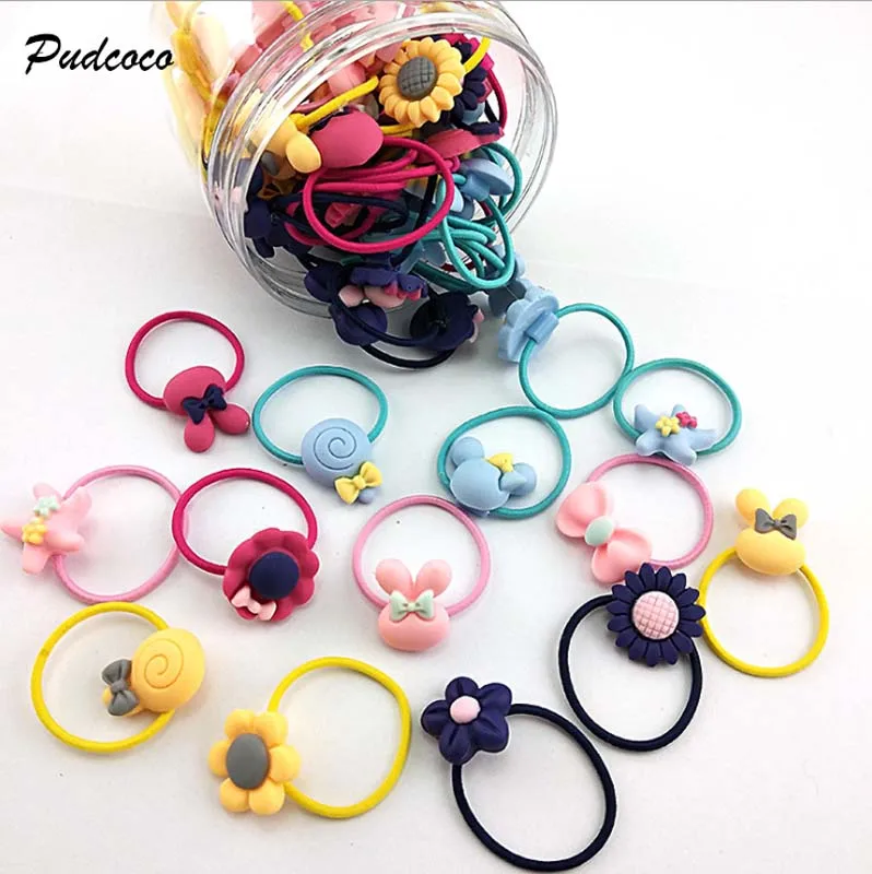 2019 бренд 20 шт эластичные резинки для волос девочек повязка на голову цветок бант