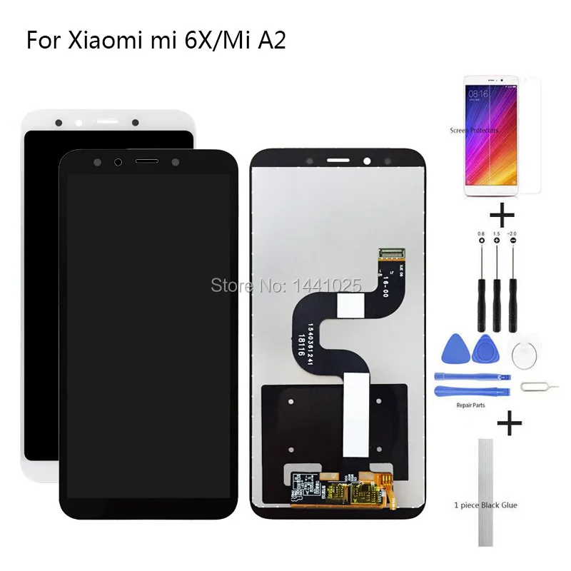 Сменный сенсорный ЖК экран для Xiaomi Mi 6X 5 99 дюйма черный белый A2 с рамкой|Экраны