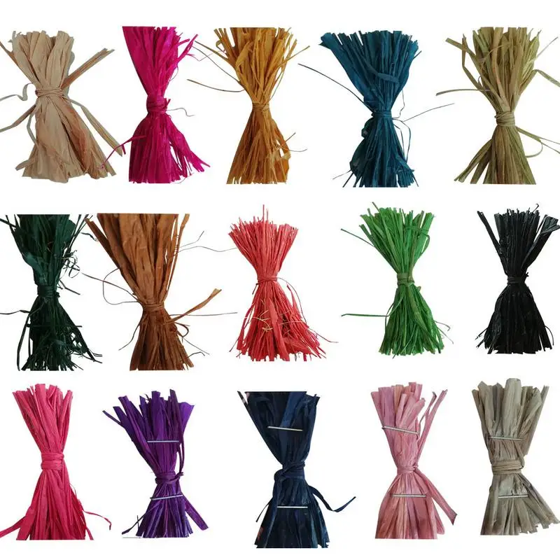 Рафия натуральный растительный материал DIY Ручная работа окрашивание чемодан