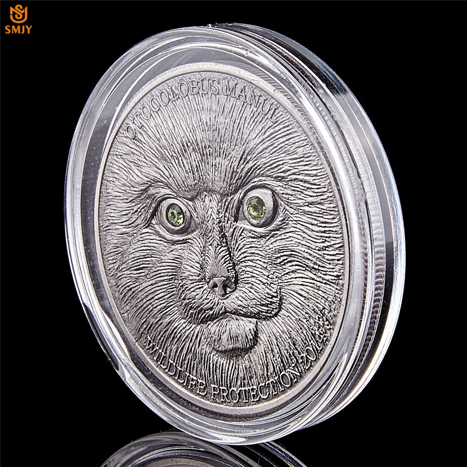 

5Pcs Mongolian Endangered Wild Protected Animals Otocolobus Manul Animal Collection Art Commemorative Coin