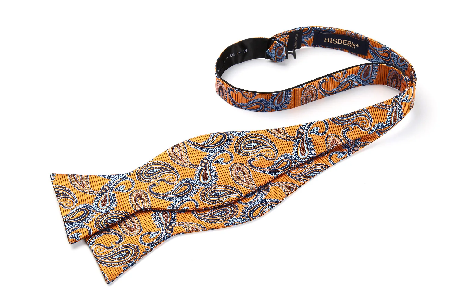 Оранжевый само-завязывающийся галстук для мужчин Paisley Classic с карманным квадратом из ткани шелка набор BP840NS для вечеринок и свадебного платка.
