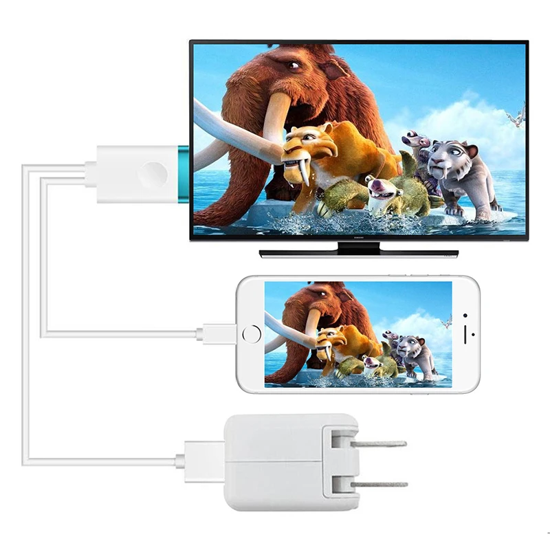 FFYY-For lightning Digital AV cable 8 Pin HDMI HDTV Adapter plug and play 1080P hd for iPhone X 7 iPad PK dvb-t2 |