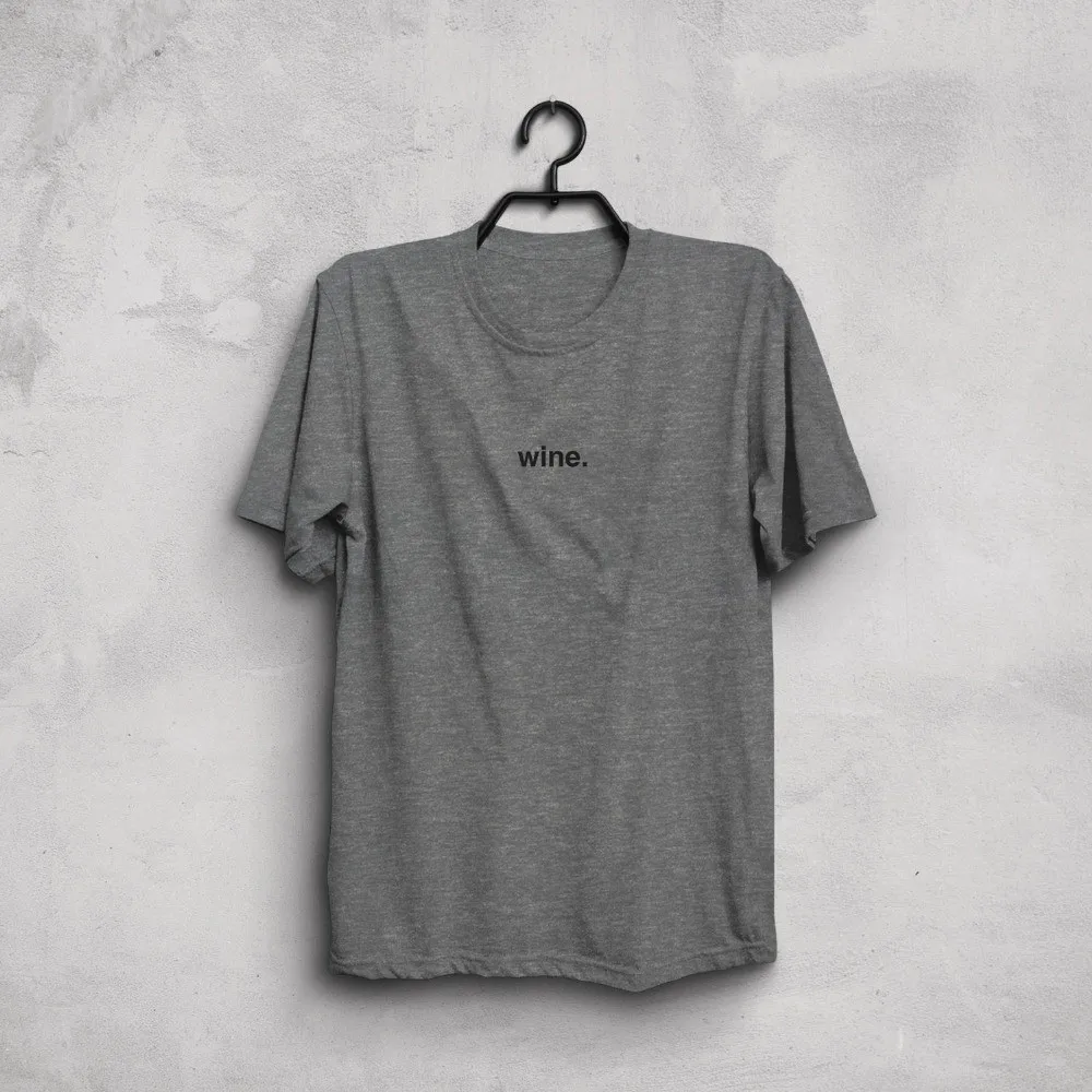 Wine T-shirt Lover Minimalism One Love Black Gray White Unisex Tumblr T Shirt Casual Top Tees Shirt-J063 | Женская одежда