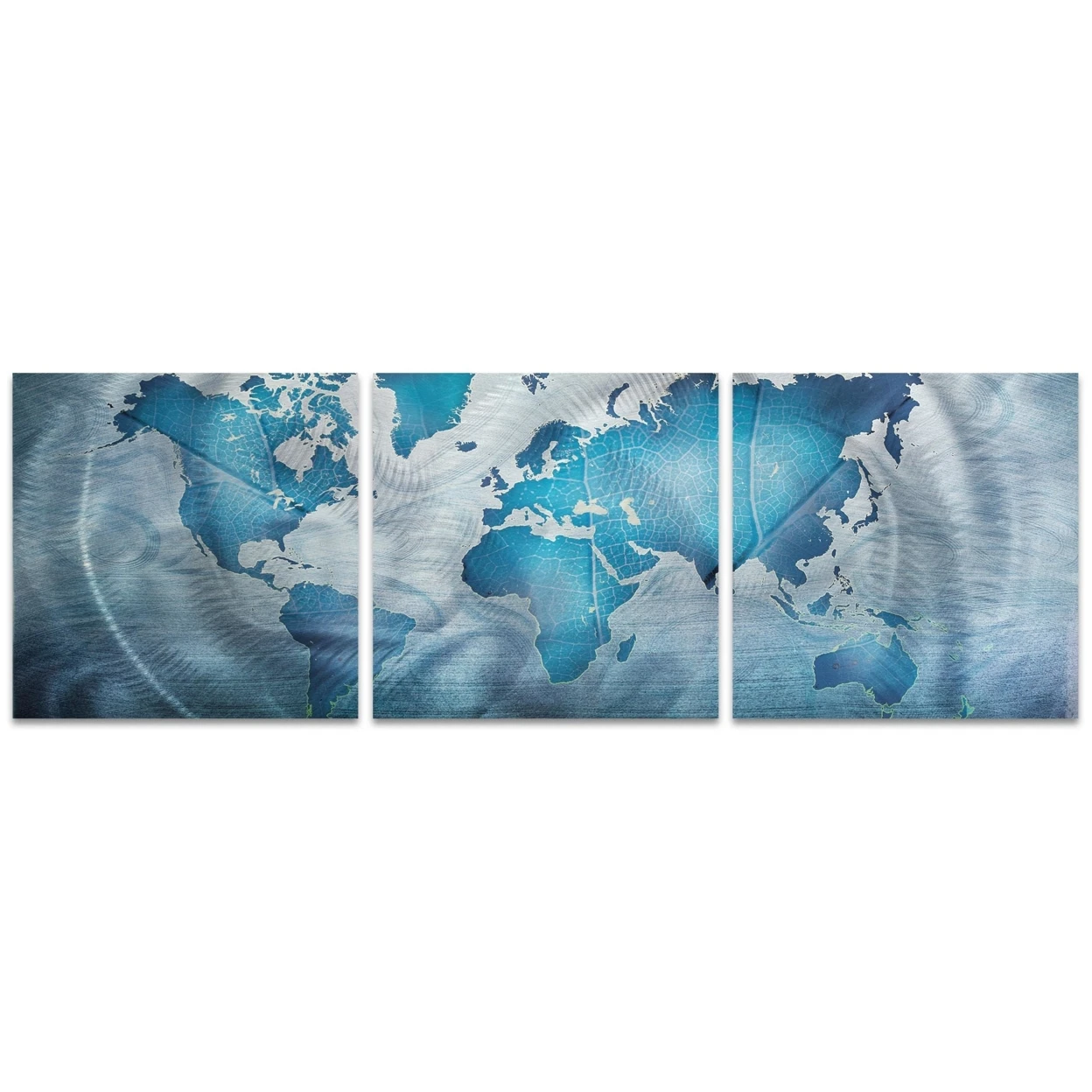 Земля и море Triptych Large by Amber LaRosa World Map Art on Metal|Рисование каллиграфия| |