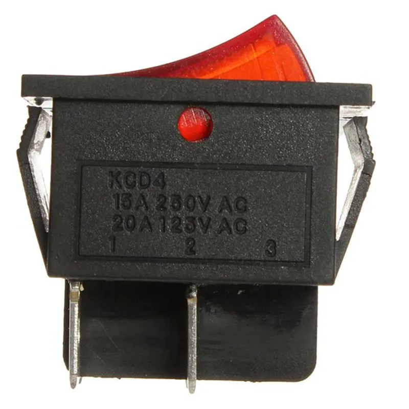 CLAITE красный свет лампы 4 Pin DPST ВКЛ ВЫКЛ рокер переключатель лодки 13A/250В 20A/125В