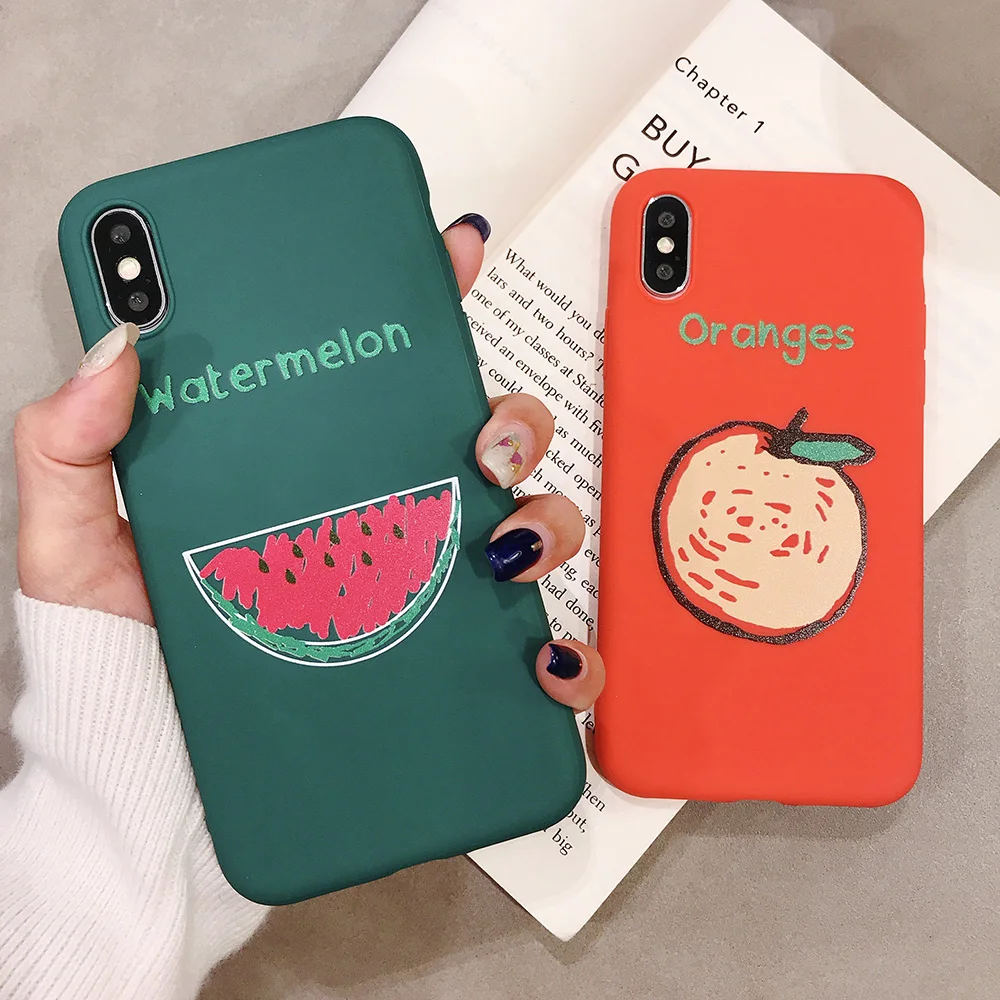 JONSNOW For iPhone X XR XS Max Cases Fashion Cartoon Strawberry Lemon Soft TPU Silicone Phone Case for 6S 7 8 Plus Fundas |