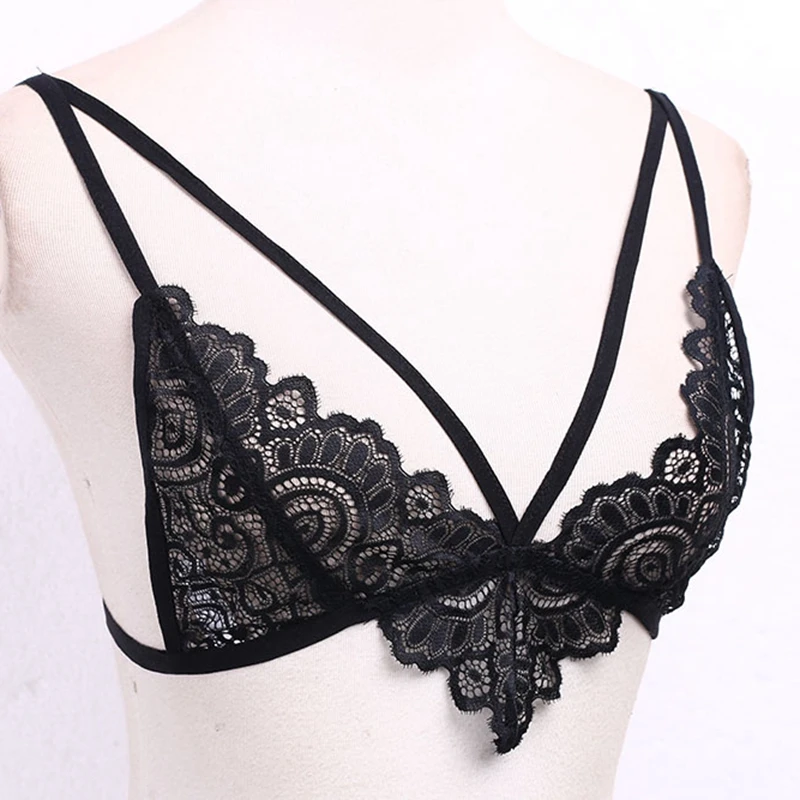 Sale lace sexy bra seamless embroidery bralette erotic lingerie transparent women underwear crop top