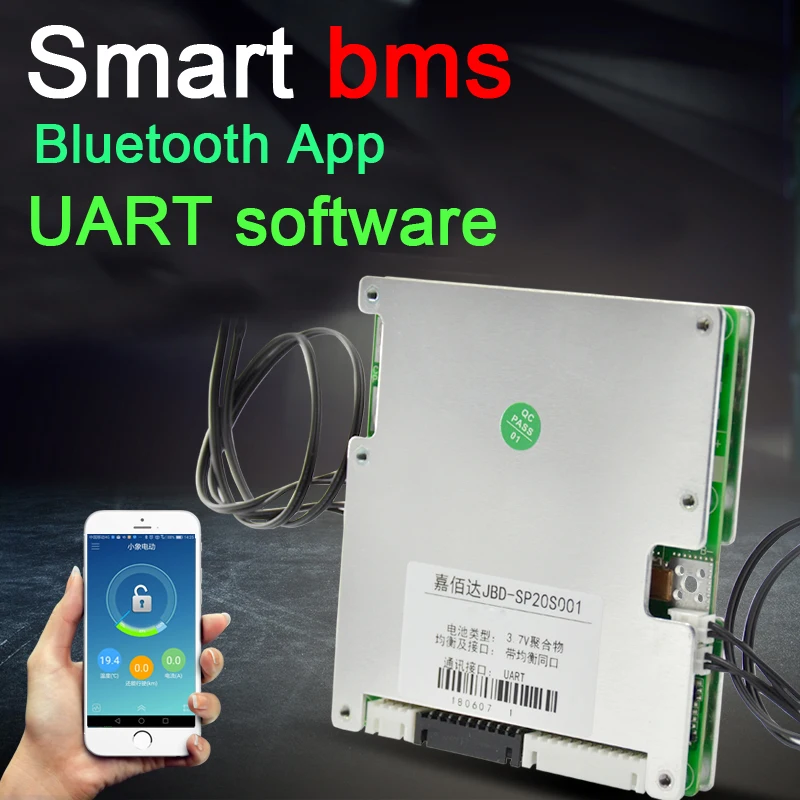 Защитная Плата smart 17S 60V для литий ионного аккумулятора система BMS 20a 30A 40A 50A Bluetooth APP