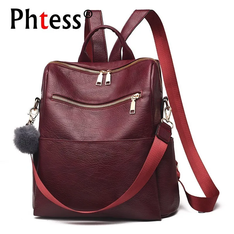 

2019 Women Leather Backpacks For Girl Sac A Dos Femme Rucksacks For Girls Preppy Style Back Pack School Bags For Girls Bagpack