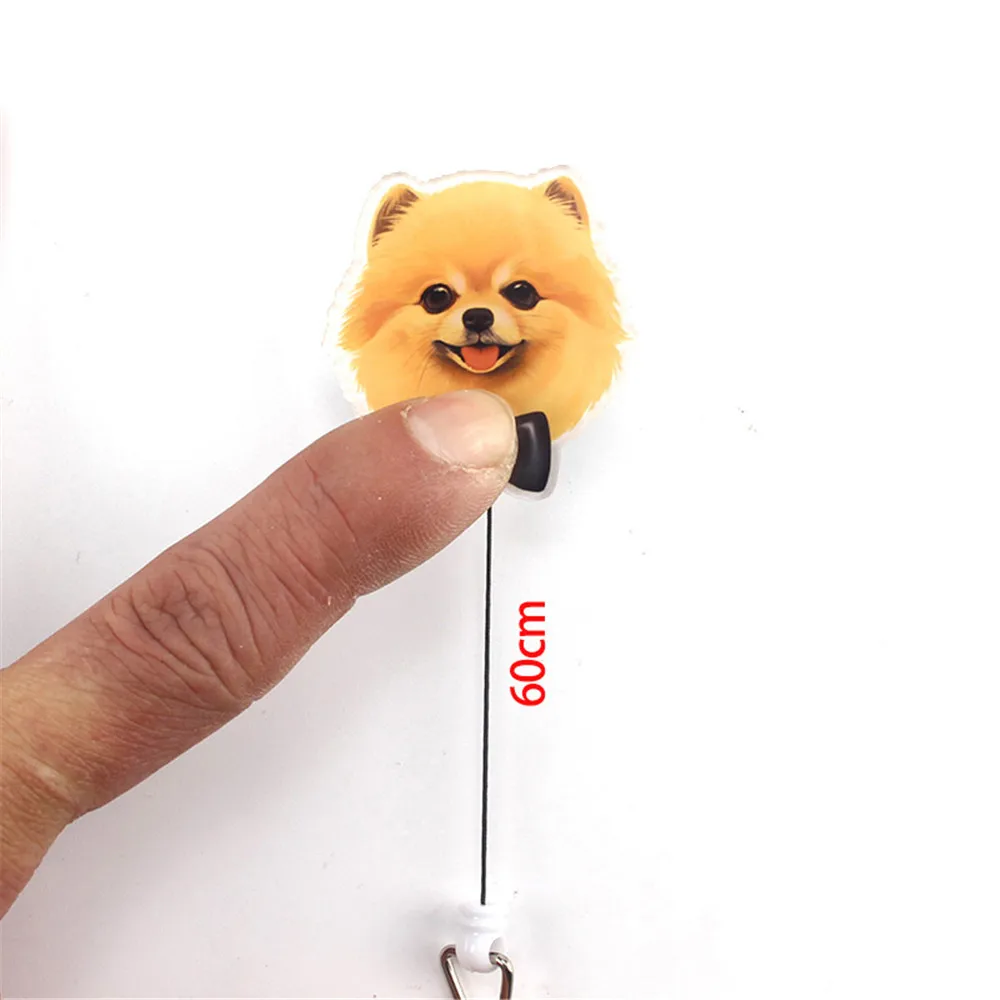 1pc Cute Cartoon Dog Retractable Badge Reel Students Nurse Exhibition Pull Key Holder ID Name Card School Supplies|Бейджи и