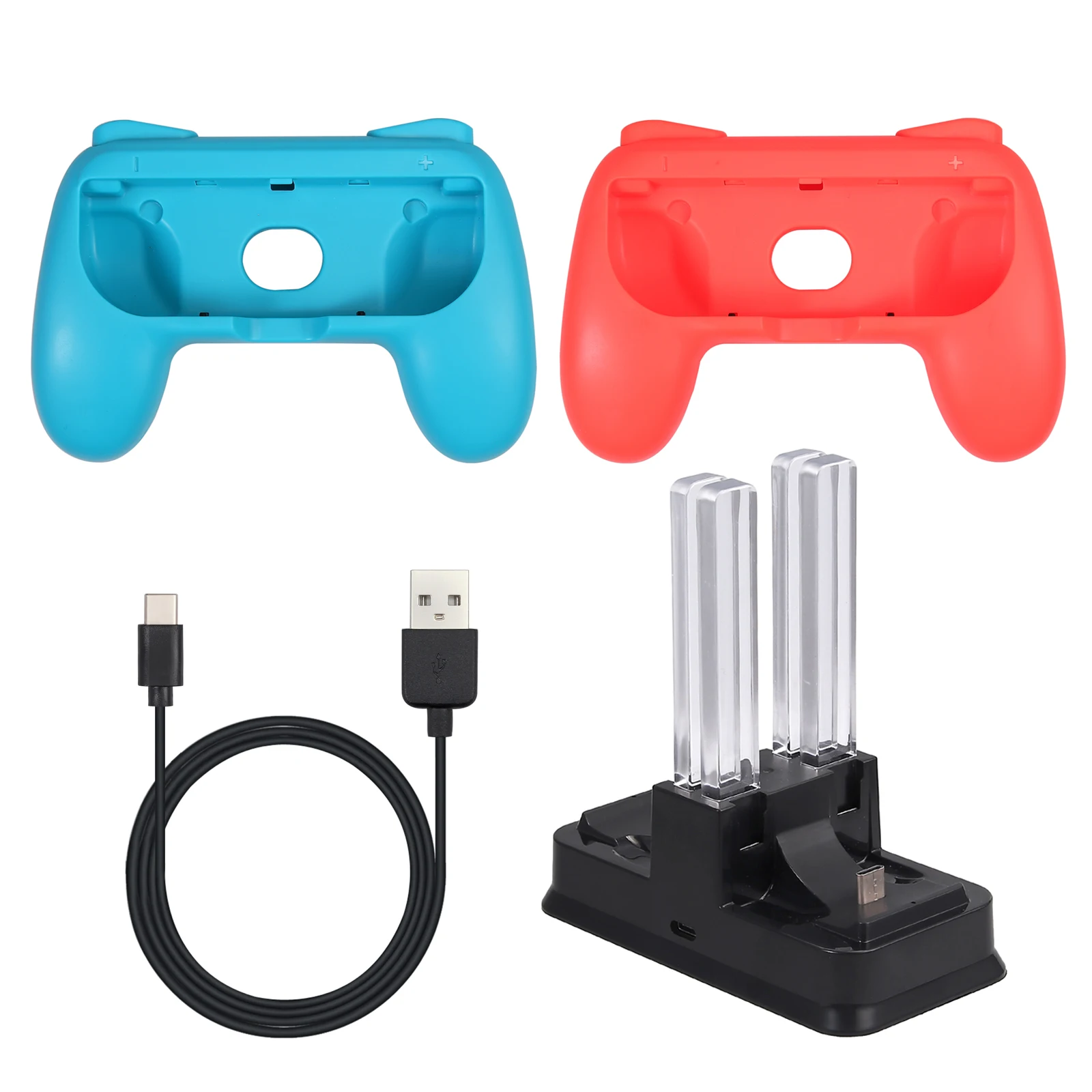 PROZOR для Nintendo Switch Games Grip Caps контроллер зарядное устройство аксессуары комплект
