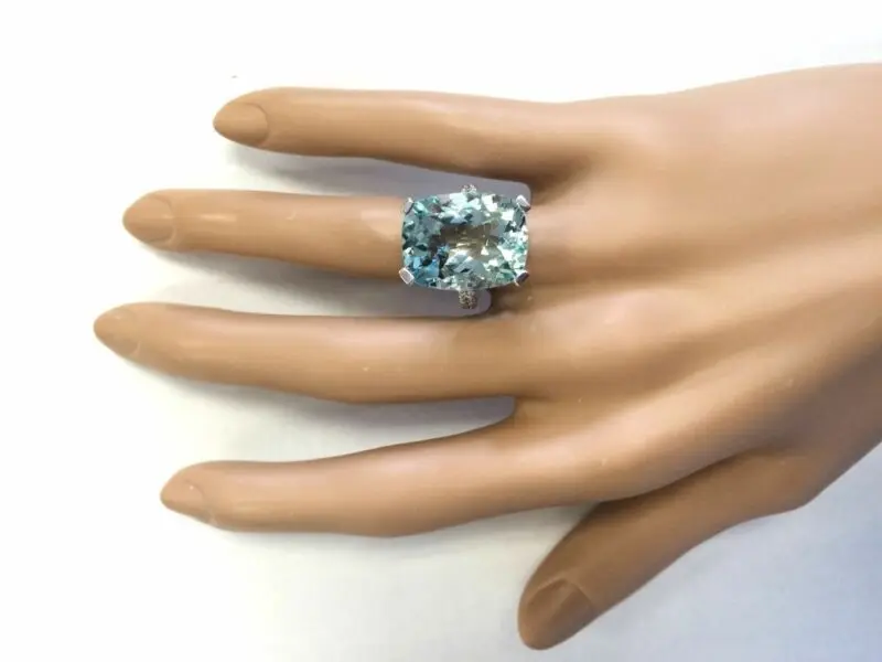 Fashion Women Elegant Sea Blue Zircon Jewelry Wedding Engagement Ring Statement Gift | Украшения и аксессуары