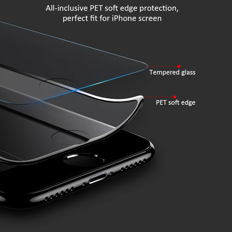 15D изогнутое полное покрытие Защитное стекло для iPhone 7 6 6s 8 plus X XS закаленное |