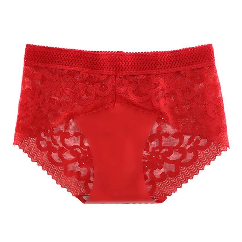 Sexy Lace Panties For Women Seamless Brief Transparent Briefs Lingerie Mid-Waist Cotton Ultra-thin Underwear Underpants 10pcs #D |