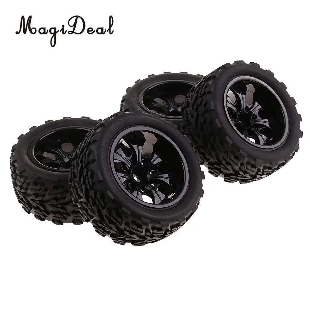 MagiDeal резина 4 шт. 12 мм Ступица колеса диски шины для 1/10 HSP HPI Traxxas Redcat RC гоночный