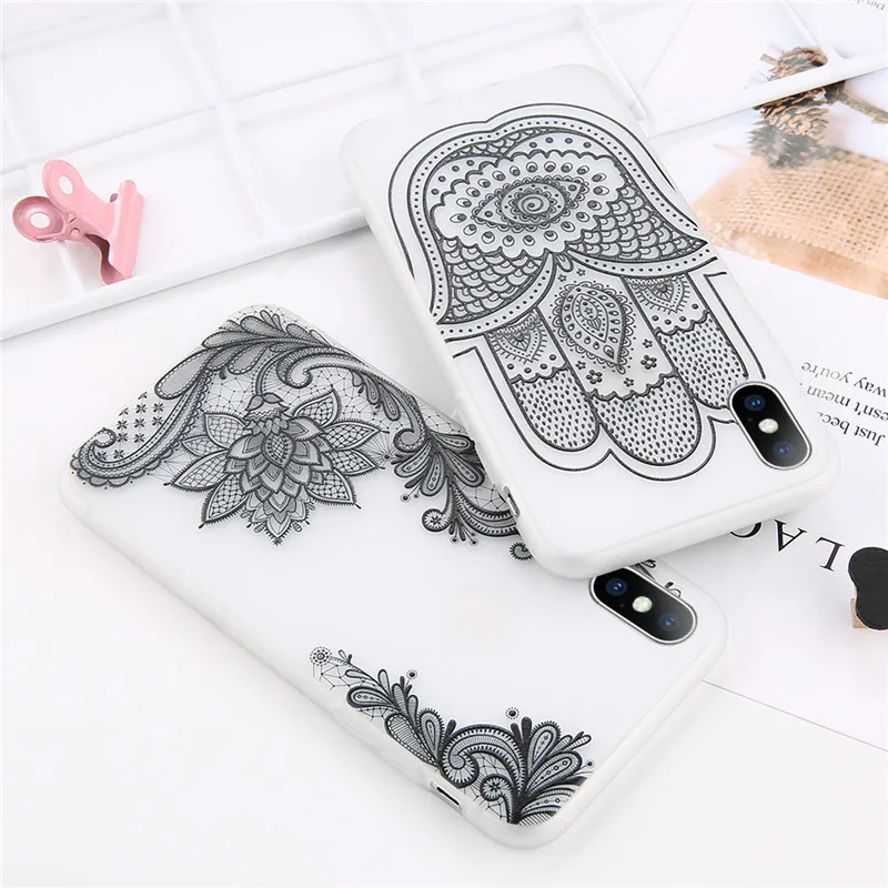 Lovebay Patterned Phone Case For iPhone 6 6S 7 8 Plus X 5 5S SE XR XS MAX Transparent Floral Paisley Flower Silicone Soft Covers |