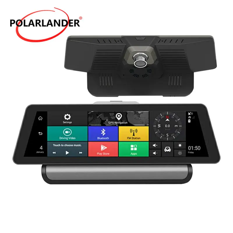 Bluetooth Wi Fi двойной объектив 10 дюймов Автомобильный dvr ADAS Full HD видеокамера 4G Android gps