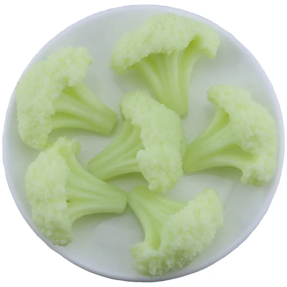 

Gresorth 6pcs Fake Broccoli Slice Decoration Artificial Vegetable for Home Kitchen Shop Learning Food Model - White