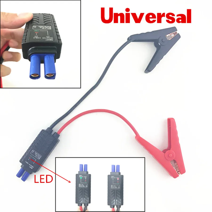 

Smart LED Lead Cable Battery Alligator Clamp Clip 12V For Car Jump Starter Short-Circuit Protection
