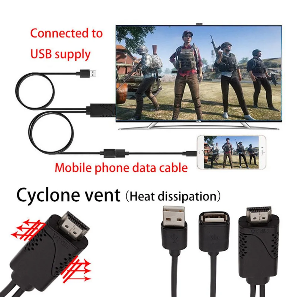 Цифровой av тв кабель 1080P HDMI к USB гнездовой/мужской адаптер отверстие для HD ТВ