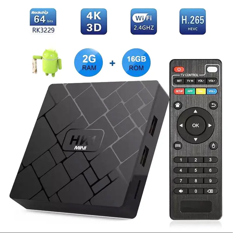 Новый Hk1 Мини Смарт ТВ коробка Android 9 0 2 ГБ + 16 Гб Rk3229 четырехъядерный Wifi 4G 4K 3D мини
